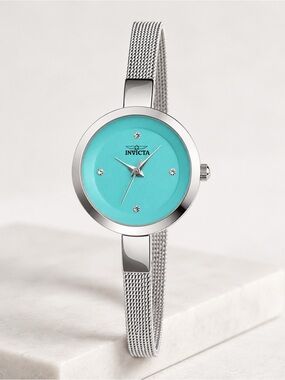 Invicta Angel 26mm Blue Dial Silver Watch NIB